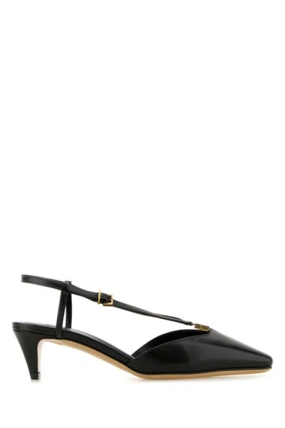 Fendi Ffold Mini Pumps With 4 Cm Heel Height For Women In Black