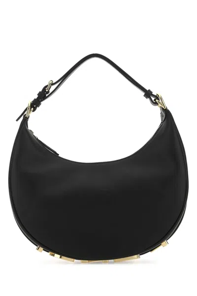Fendi Women Black Leather Small Graphy Handbag