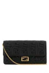 Fendi Women Black Nappa Leather Baguette Wallet In Black