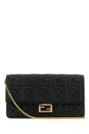 Fendi Women Black Nappa Leather Baguette Wallet In Black