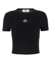 Fendi Women Black Stretch Cotton T-shirt In Black