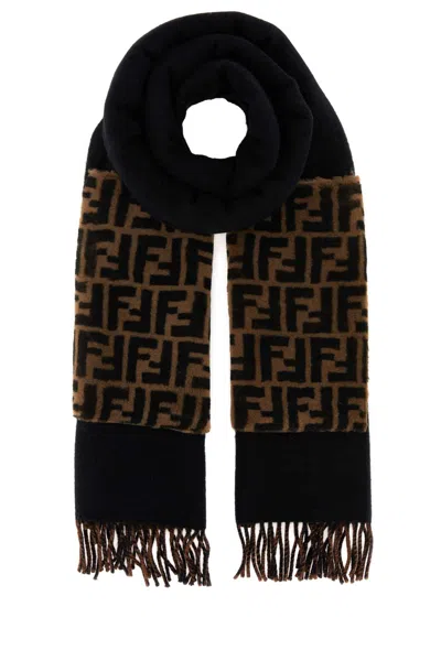 Fendi Women Black Wool Blend Scarf