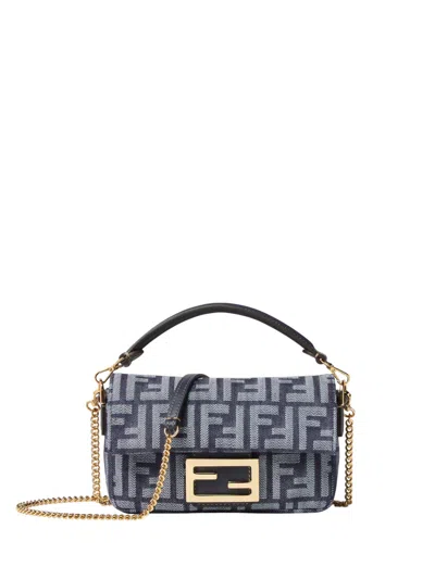 Fendi Blue Baguette Mini Shoulder Bag