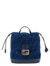 Fendi Blue Ff Flocked Backpack In Blue