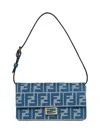 Fendi Blue Wallet On Chain Baguette Minibag In Blue