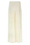 Fendi Pantalone Dalla Gamba Ampia In Seta Bianca Donna In White
