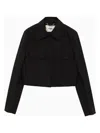 Fendi Black Boxy Jacket In Wool In Black
