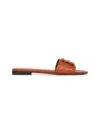 Fendi Baguette Leather Slides With Macro Selleria Topstitches