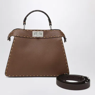 Fendi Women Brown Leather Handbag