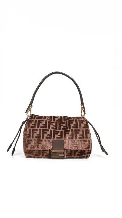 Fendi Women Brown Medium Baguette Mamma Shoulder Bag In Multi
