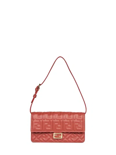Fendi Women Brown Wallet On Chain Baguette Minibag In Multi