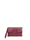 Fendi Women Burgundy Mamma Baguette Pouch Clutch In Red