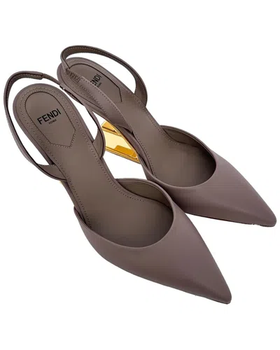 Pre-owned Fendi Women's Calfskin Leather  First Slingback Pump (authentic Pre-  Loved)