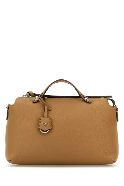 Fendi Women Camel Leather Large By The Way Handbag In Brown
