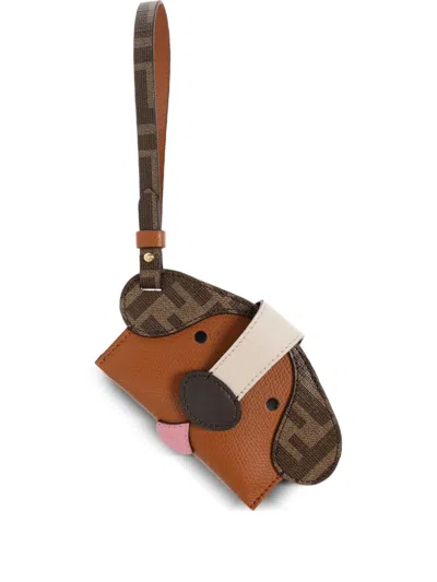 Fendi Women Cane Porta Carte Credito In Brown