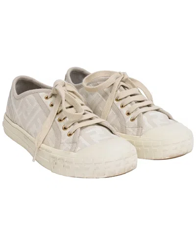 FENDI FENDI WOMEN'S CANVAS DOMINO LOW TOP SNEAKER (AUTHENTIC PRE-LOVED)