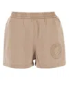 Fendi Cotton Shorts With Elastic Waistband And Side Pockets In Brown