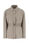 Fendi Women Cappuccino Denim Go-to Jacket In Brown