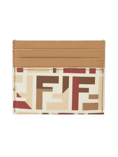 Fendi Women Card Holder " Roma" In Brown
