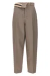 Fendi High-waisted Pleated Front Trousers With Side Pockets In Gray