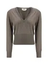 Fendi Women Cashmere And Silk Long-sleeve Sweater In Brown