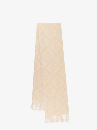 Fendi Women Cashmere Scarf With Ff Motif In Neutral