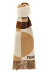 Fendi Cashmere Wool Scarf Scarves And Foulards Brown In Multi