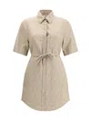 Fendi Women Chambray Dress In Neutral