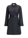 Fendi Belted Denim Shirt Mini Dress In Blue