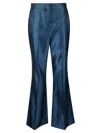 Fendi Women Duchesse Silk Trousers In Blue