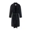 Fendi Belted Wool Coat In Black