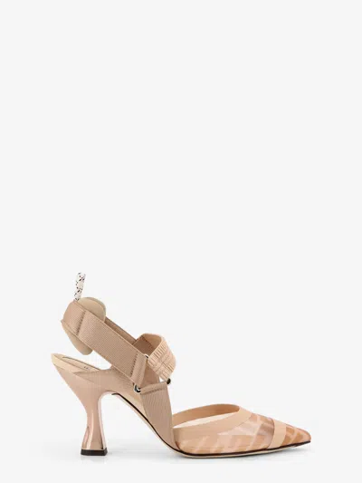 FENDI FENDI WOMEN COLIBRÃ¬ TECHNICAL MESH SLINGBACK WITH FF MOTIF