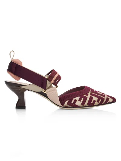 Fendi Women's Colibrì 55mm Ff Mesh Slingback Pumps In Multi