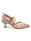 Fendi Colibri Mesh Slingback Pointed Toe Pump In Nude Rose