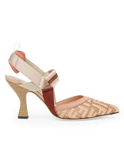 Fendi Women's Colibri 85mm Slingback Pumps In Pink