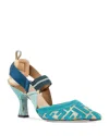 Fendi Women's Colibri Ff High Heel Slingbacks In Blue