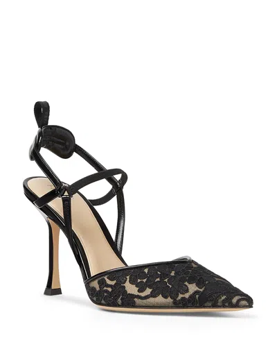 Fendi Women's Colibri Lace High Heel Slingbacks In Black