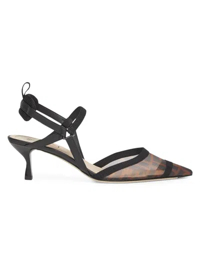 Fendi Women's Colibri Lite 55mm Slingback Pumps In Brown