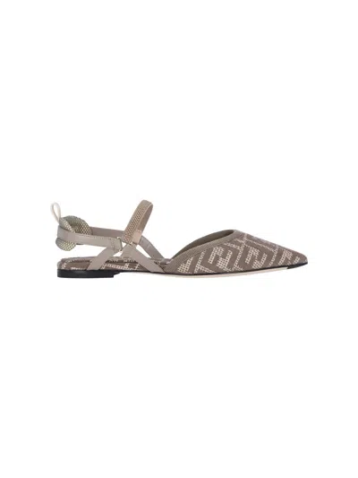 Fendi Colibrì Lite Ballerina Shoes In Brown