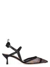 Fendi Women Ff Velvet Slingback In Brown
