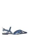 Fendi Colibri Lite Slingback Ballet Flats In Blue