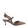 Fendi Colibrì Lite Slingbacks In Ff Fabric In Brown