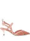 Fendi Pink Ff Velvet Colibrì Lite Slingback In Pink
