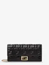 Fendi Women Continental With Chain Baguette Leather Shoulder Bag With Ff Motif In Multi