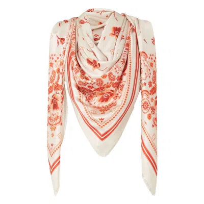 Fendi Women Coral Bandana Silk Maxi Carre'
