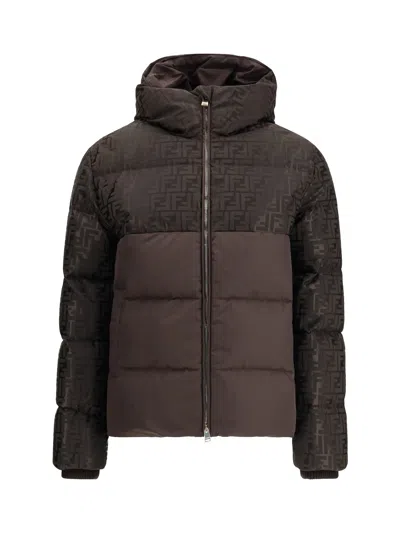 Fendi Women Cotton-blend Down Jacket In Brown