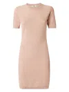 Fendi Ff Knit Mini Dress With Micro Motif In Nude