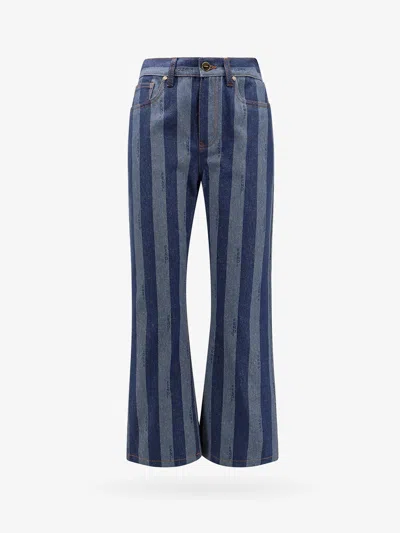 Fendi Women Cotton Jeans With Pequin Stripes