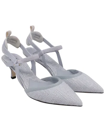 Pre-owned Fendi Women's Cotton Slingback Pump (authentic Pre-loved)