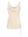 Fendi Sleeveless Embroidered Scoop Neck Top In Pink